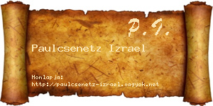 Paulcsenetz Izrael névjegykártya